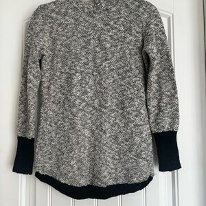 L.L. Bean Black and Gray Cowl Neck Sweater